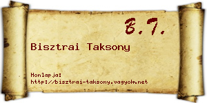 Bisztrai Taksony névjegykártya